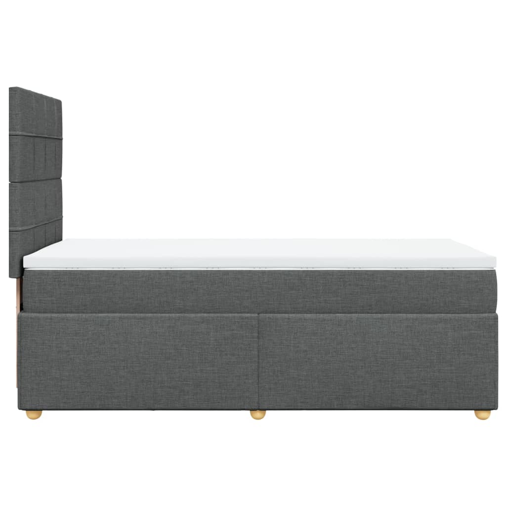 vidaXL Κρεβάτι Boxspring με Στρώμα Σκούρο Γκρι 90x200 εκ. Υφασμάτινο