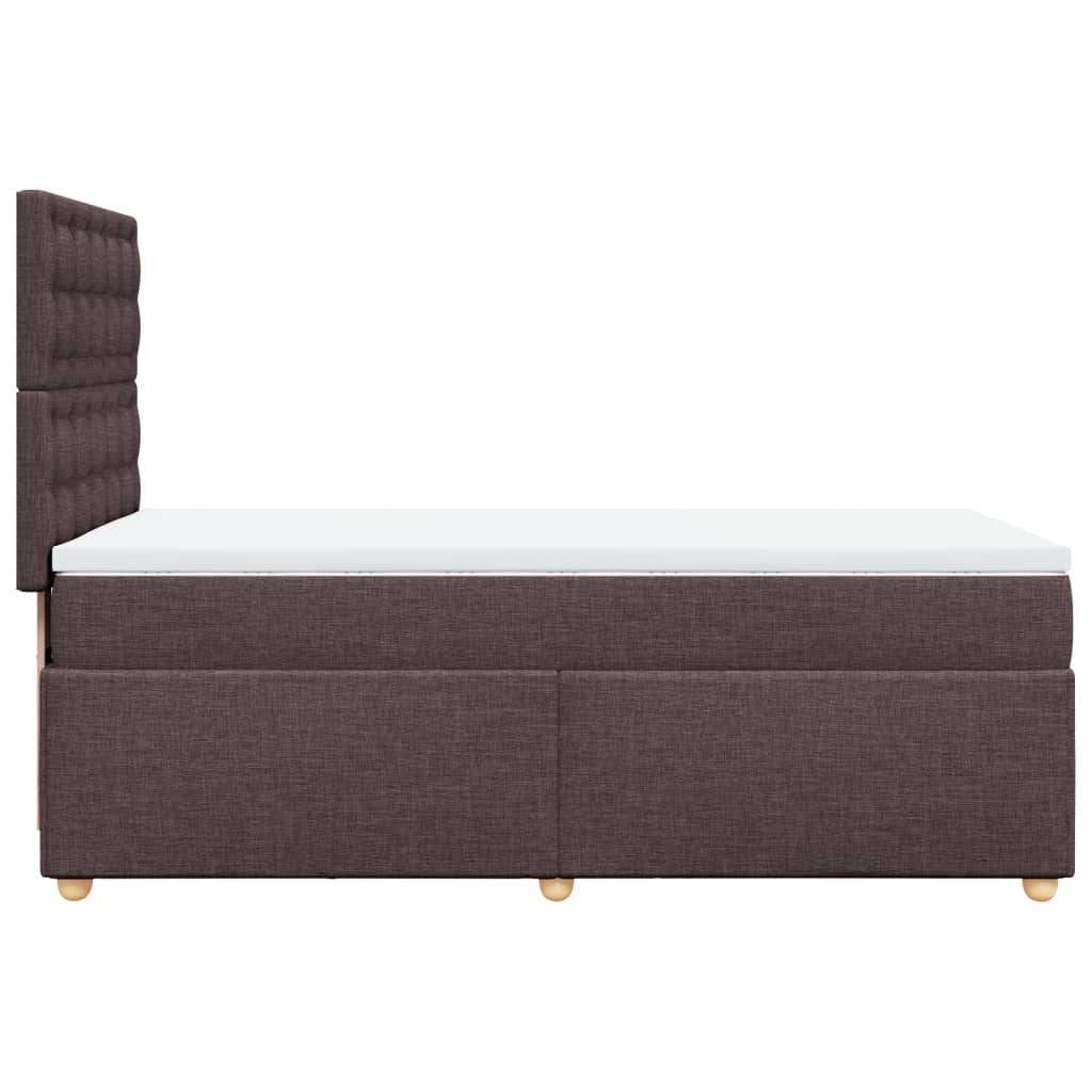 vidaXL Κρεβάτι Boxspring με Στρώμα Σκούρο Καφέ 90x200 εκ. Υφασμάτινο