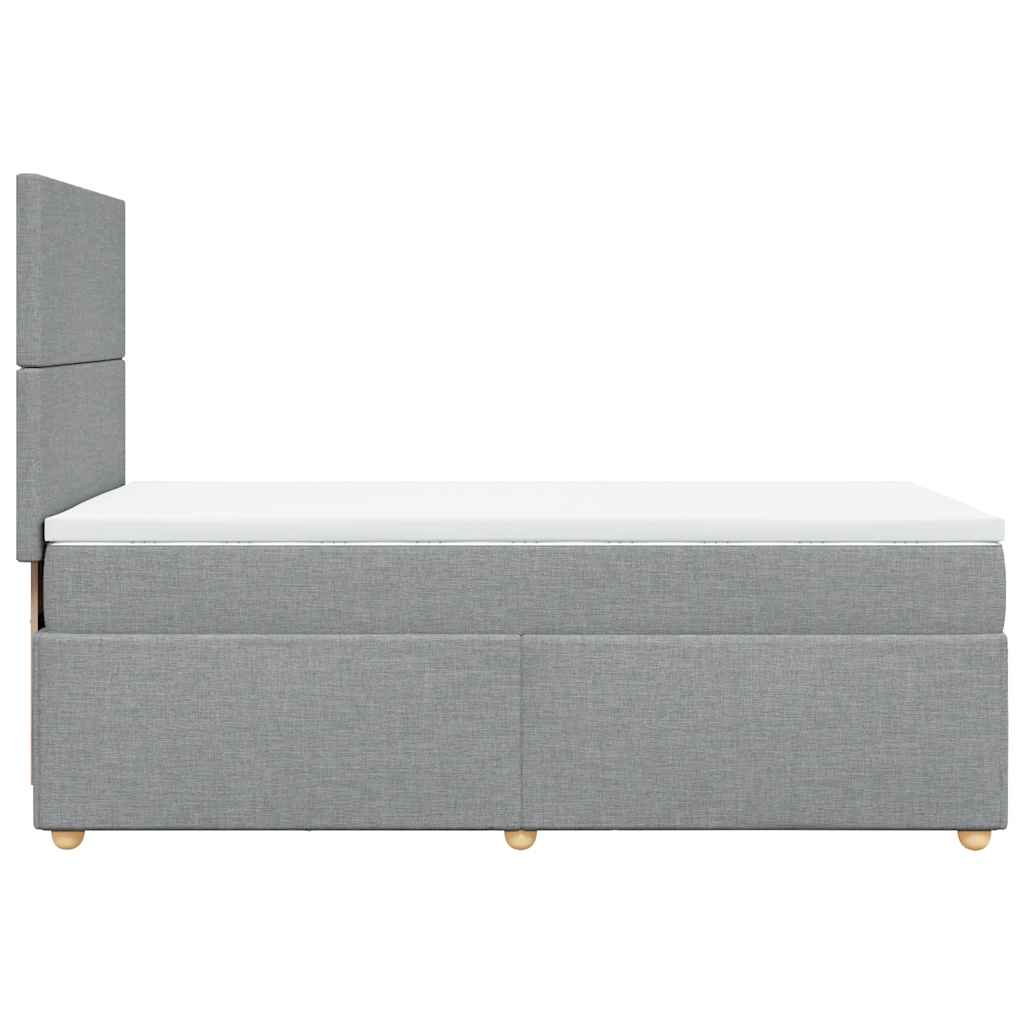 vidaXL Κρεβάτι Boxspring με Στρώμα Ανοιχτό Γκρι 100x200 εκ. Υφασμάτινο