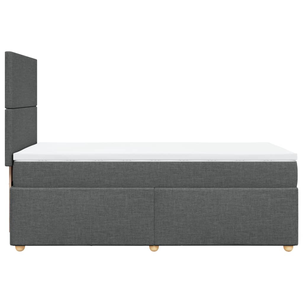 vidaXL Κρεβάτι Boxspring με Στρώμα Σκούρο Γκρι 100x200 εκ. Υφασμάτινο