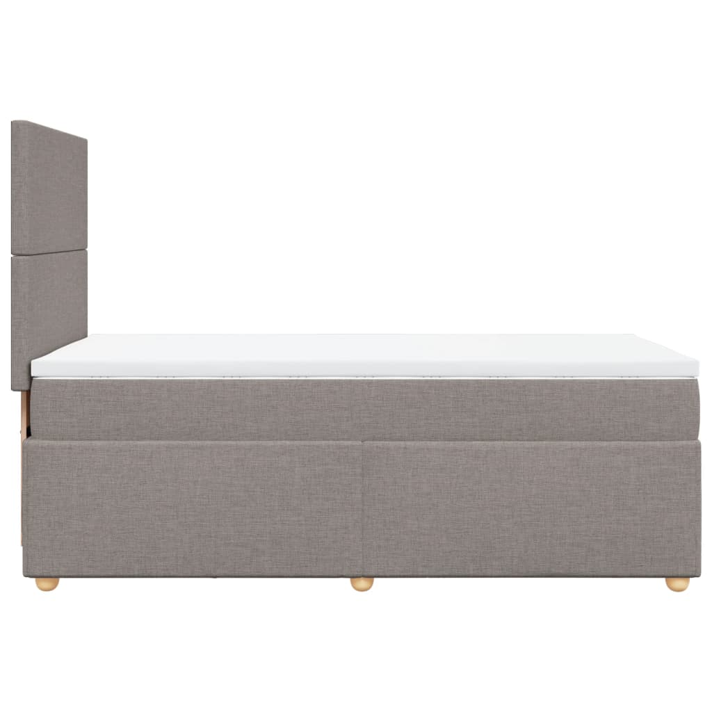 vidaXL Κρεβάτι Boxspring με Στρώμα Taupe 100 x 200 εκ. Υφασμάτινο