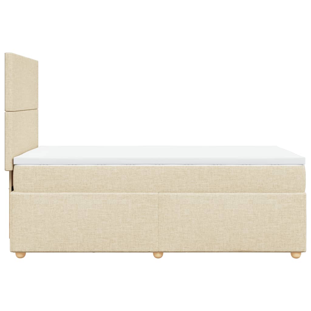 vidaXL Κρεβάτι Boxspring με Στρώμα Κρεμ 100 x 200 εκ. Υφασμάτινο