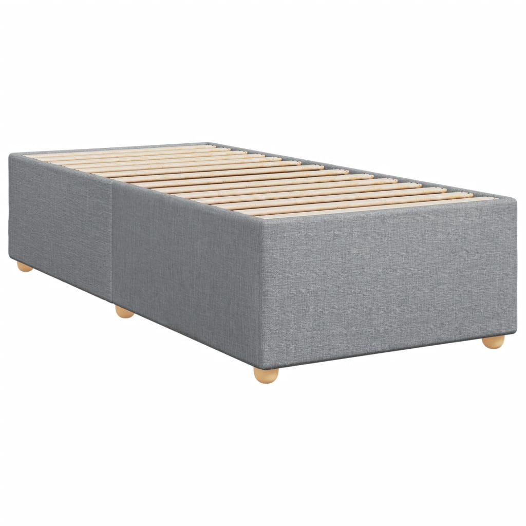 vidaXL Κρεβάτι Boxspring με Στρώμα Ανοιχτό Γκρι 100x200 εκ. Υφασμάτινο