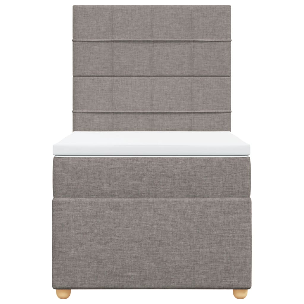 vidaXL Κρεβάτι Boxspring με Στρώμα Taupe 100 x 200 εκ. Υφασμάτινο