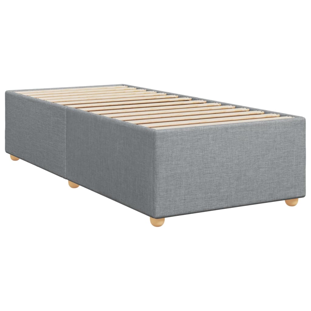 vidaXL Κρεβάτι Boxspring με Στρώμα Ανοιχτό Γκρι 100x200 εκ. Υφασμάτινο