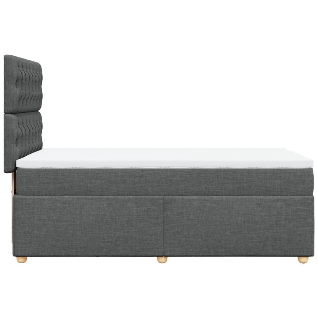 vidaXL Κρεβάτι Boxspring με Στρώμα Σκούρο Γκρι 100x200 εκ. Υφασμάτινο