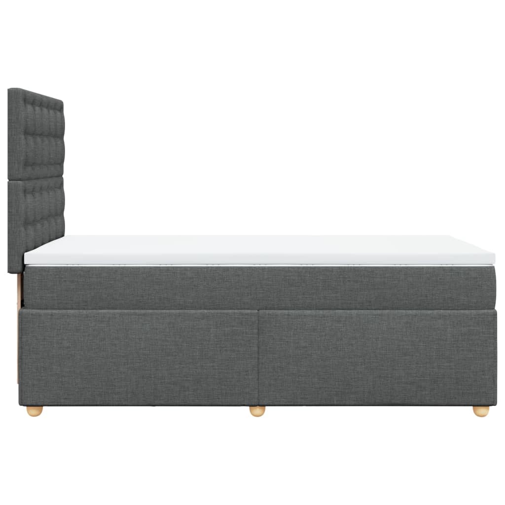 vidaXL Κρεβάτι Boxspring με Στρώμα Σκούρο Γκρι 100x200 εκ. Υφασμάτινο
