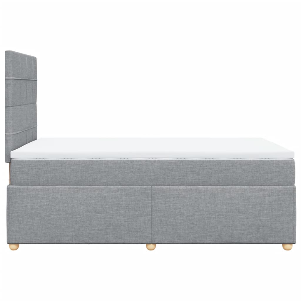 vidaXL Κρεβάτι Boxspring με Στρώμα Ανοιχτό Γκρι 120x190 εκ. Υφασμάτινο