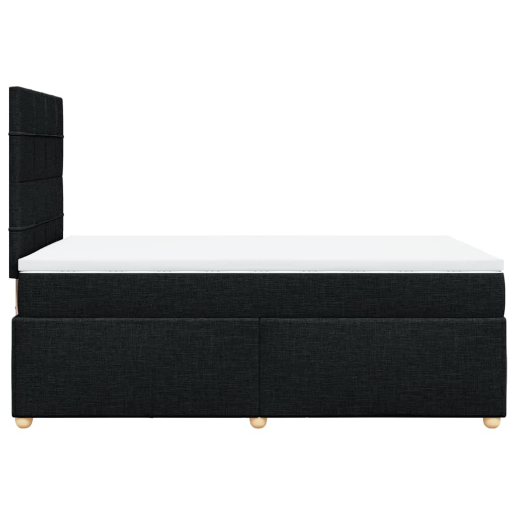 vidaXL Κρεβάτι Boxspring με Στρώμα Μαύρο 120x190 εκ. Υφασμάτινο