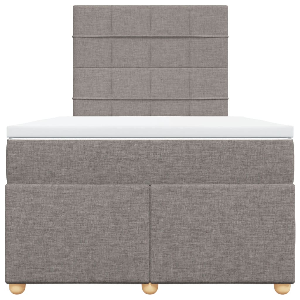 vidaXL Κρεβάτι Boxspring με Στρώμα Taupe 120x190 εκ. Υφασμάτινο