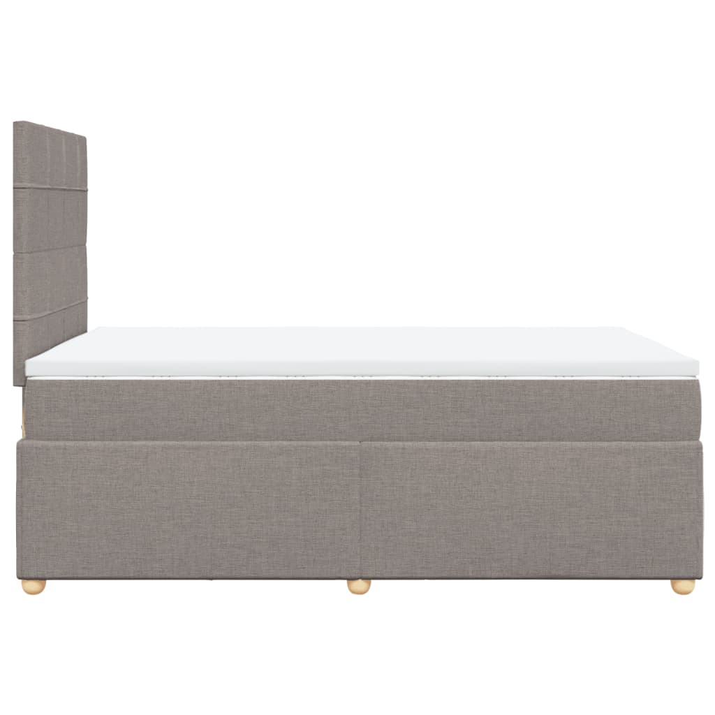 vidaXL Κρεβάτι Boxspring με Στρώμα Taupe 120x190 εκ. Υφασμάτινο