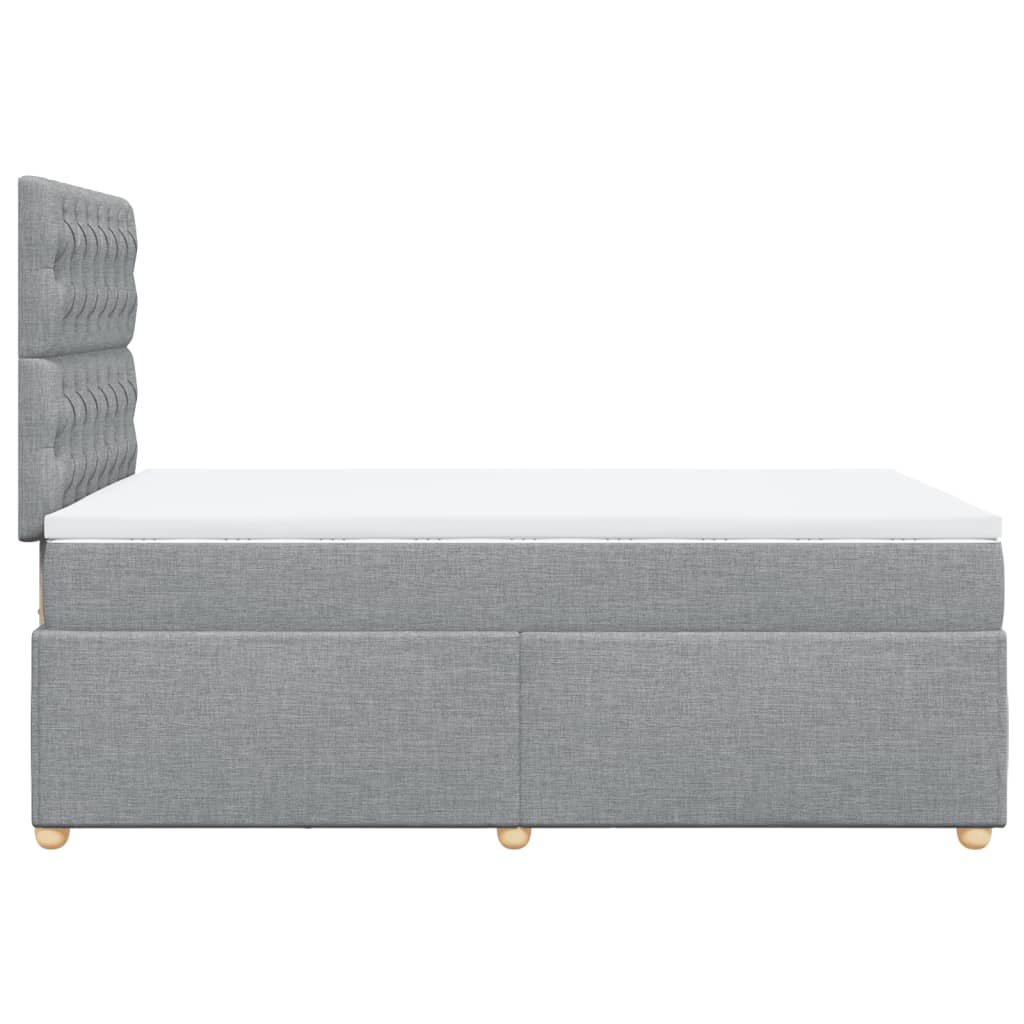 vidaXL Κρεβάτι Boxspring με Στρώμα Ανοιχτό Γκρι 120x190 εκ. Υφασμάτινο