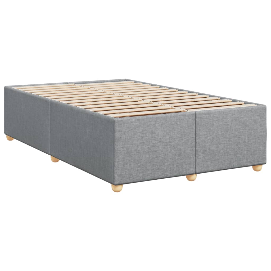 vidaXL Κρεβάτι Boxspring με Στρώμα Ανοιχτό Γκρι 120x190 εκ. Υφασμάτινο