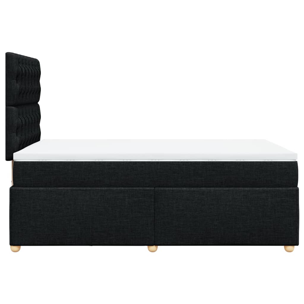 vidaXL Κρεβάτι Boxspring με Στρώμα Μαύρο 120x190 εκ. Υφασμάτινο