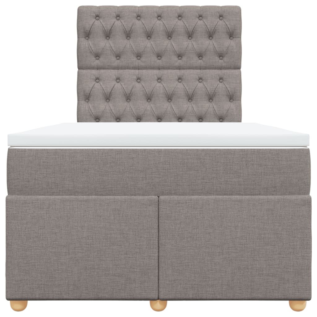 vidaXL Κρεβάτι Boxspring με Στρώμα Taupe 120x190 εκ. Υφασμάτινο