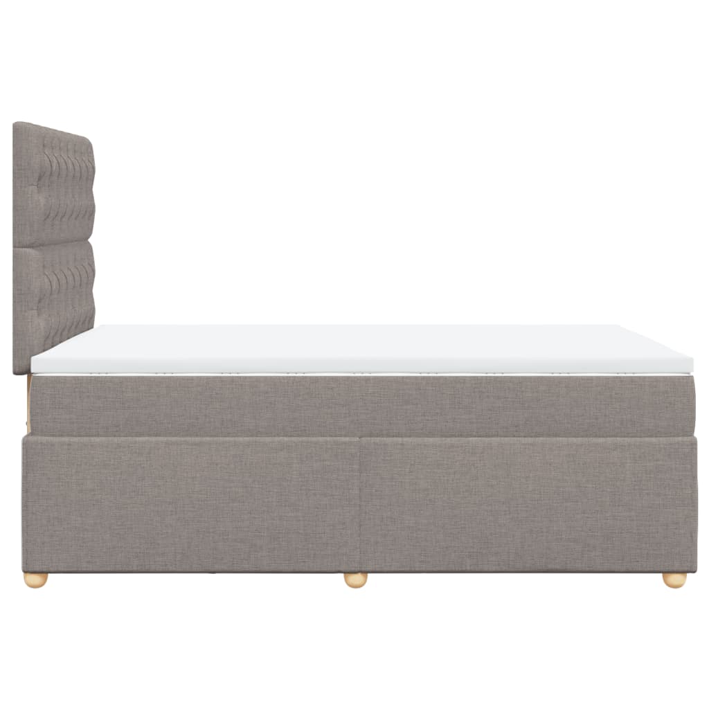 vidaXL Κρεβάτι Boxspring με Στρώμα Taupe 120x190 εκ. Υφασμάτινο