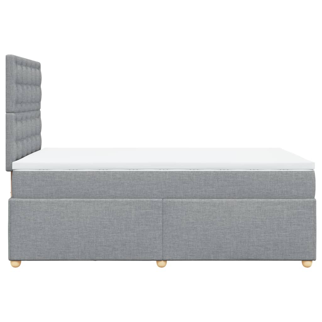 vidaXL Κρεβάτι Boxspring με Στρώμα Ανοιχτό Γκρι 120x190 εκ. Υφασμάτινο