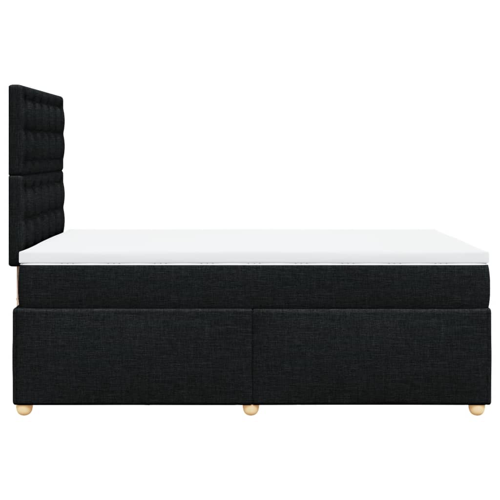 vidaXL Κρεβάτι Boxspring με Στρώμα Μαύρο 120x190 εκ. Υφασμάτινο