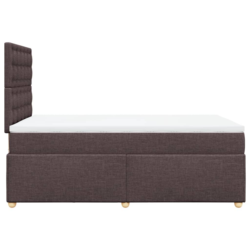 vidaXL Κρεβάτι Boxspring με Στρώμα Σκούρο Καφέ 120x190 εκ Υφασμάτινο