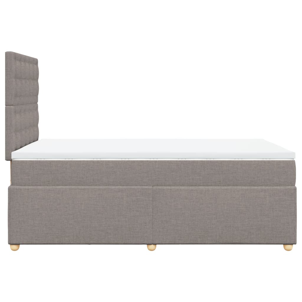 vidaXL Κρεβάτι Boxspring με Στρώμα Taupe 120x190 εκ. Υφασμάτινο