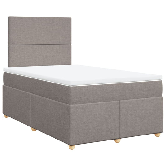 vidaXL Κρεβάτι Boxspring με Στρώμα Taupe 120x200 εκ. Υφασμάτινο