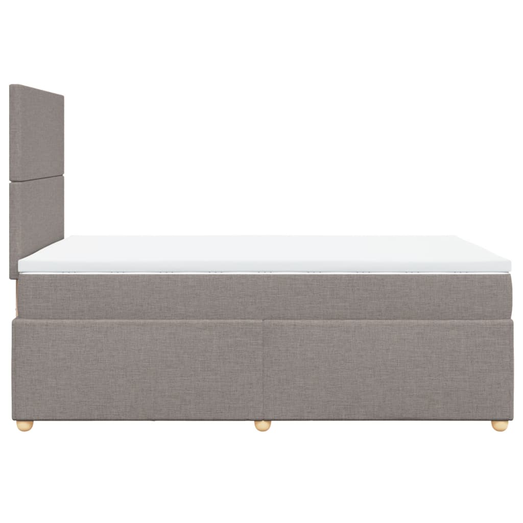 vidaXL Κρεβάτι Boxspring με Στρώμα Taupe 120x200 εκ. Υφασμάτινο