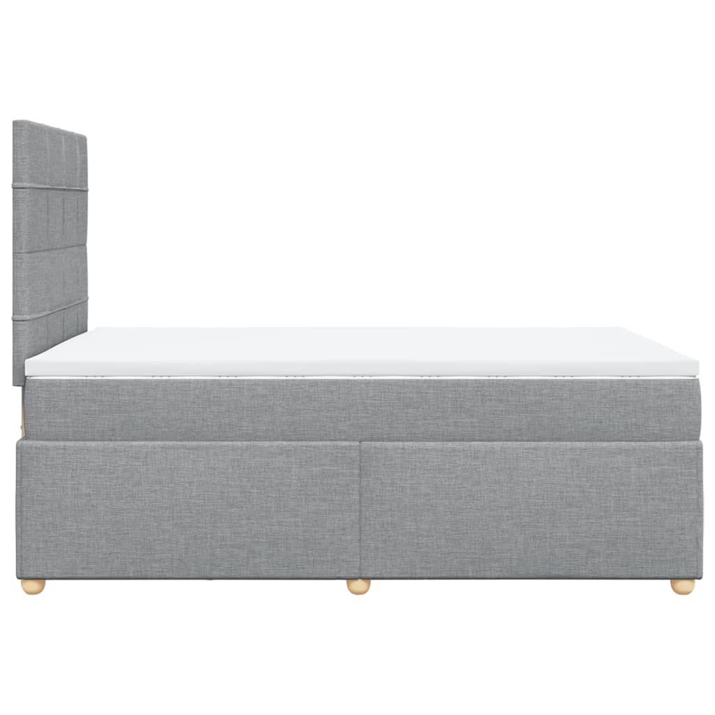 vidaXL Κρεβάτι Boxspring με Στρώμα Ανοιχτό Γκρι 120x200 εκ. Υφασμάτινο