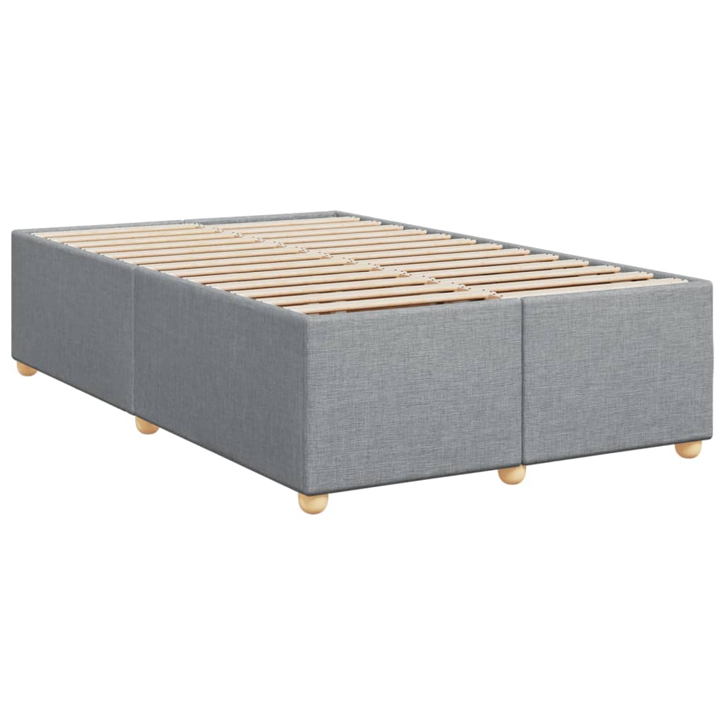 vidaXL Κρεβάτι Boxspring με Στρώμα Ανοιχτό Γκρι 120x200 εκ. Υφασμάτινο
