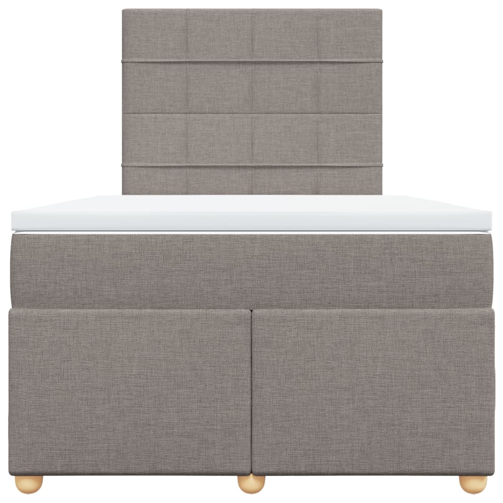 vidaXL Κρεβάτι Boxspring με Στρώμα Taupe 120x200 εκ. Υφασμάτινο