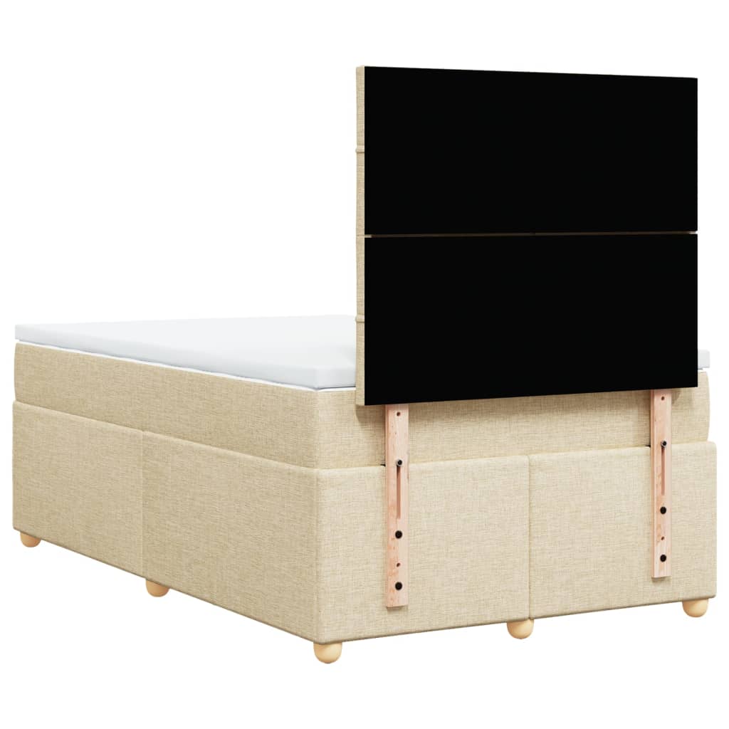 vidaXL Κρεβάτι Boxspring με Στρώμα Κρεμ 120x200 εκ. Υφασμάτινο
