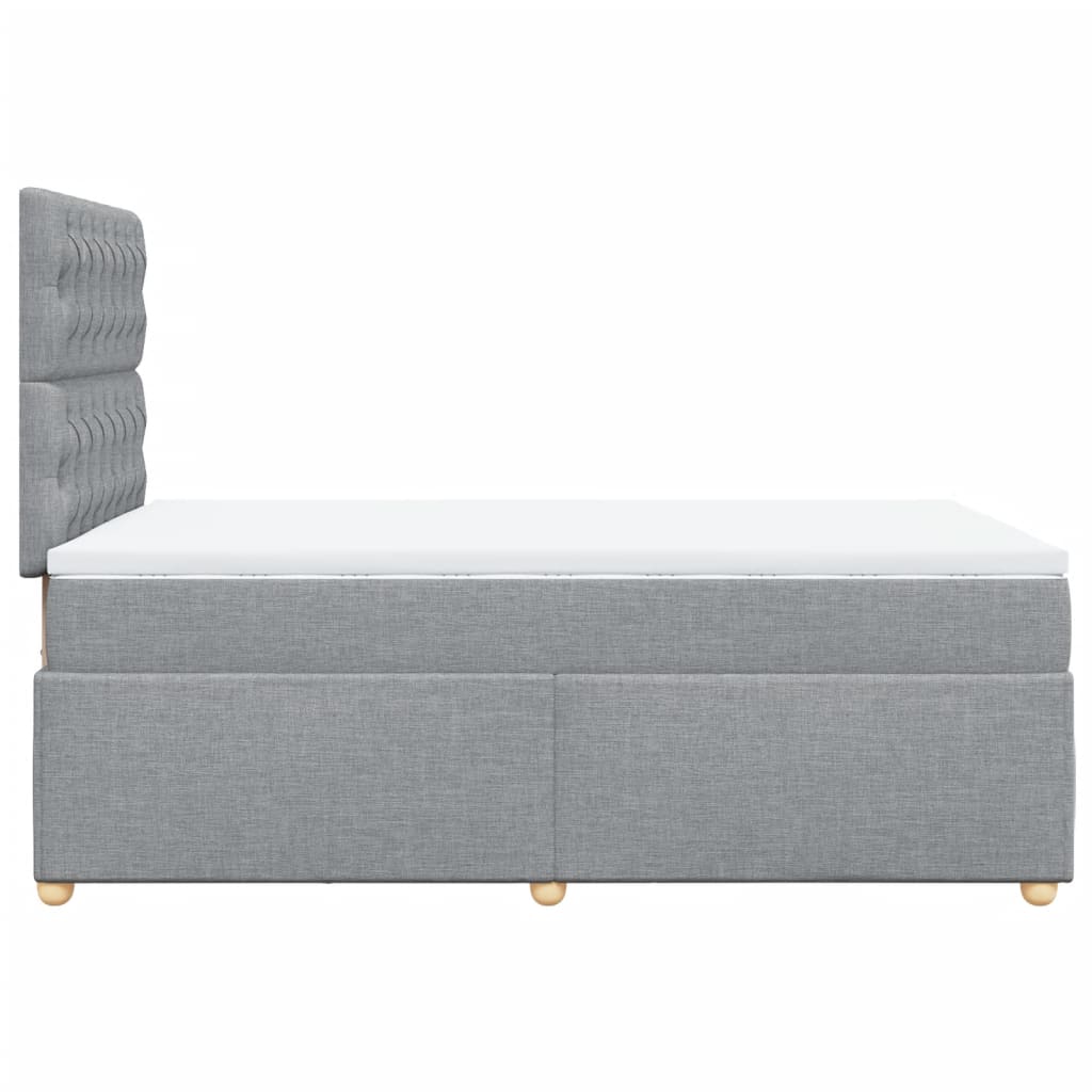 vidaXL Κρεβάτι Boxspring με Στρώμα Ανοιχτό Γκρι 120x200 εκ. Υφασμάτινο