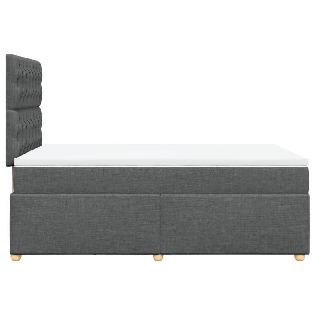 vidaXL Κρεβάτι Boxspring με Στρώμα Σκούρο Γκρι 120x200 εκ. Υφασμάτινο