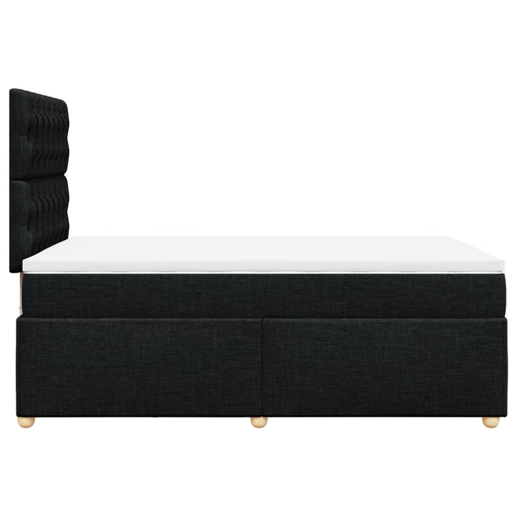 vidaXL Κρεβάτι Boxspring με Στρώμα Μαύρο 120x200 εκ. Υφασμάτινο
