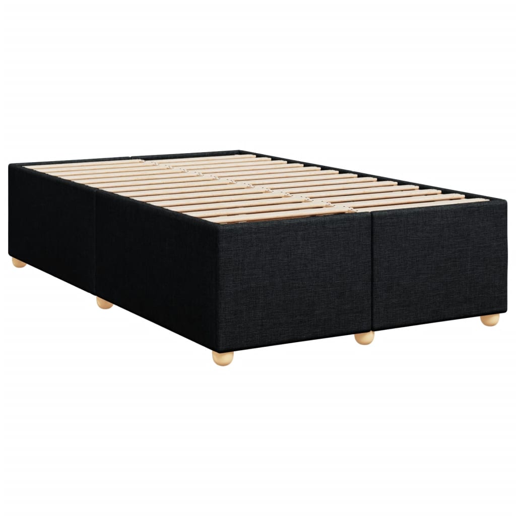 vidaXL Κρεβάτι Boxspring με Στρώμα Μαύρο 120x200 εκ. Υφασμάτινο