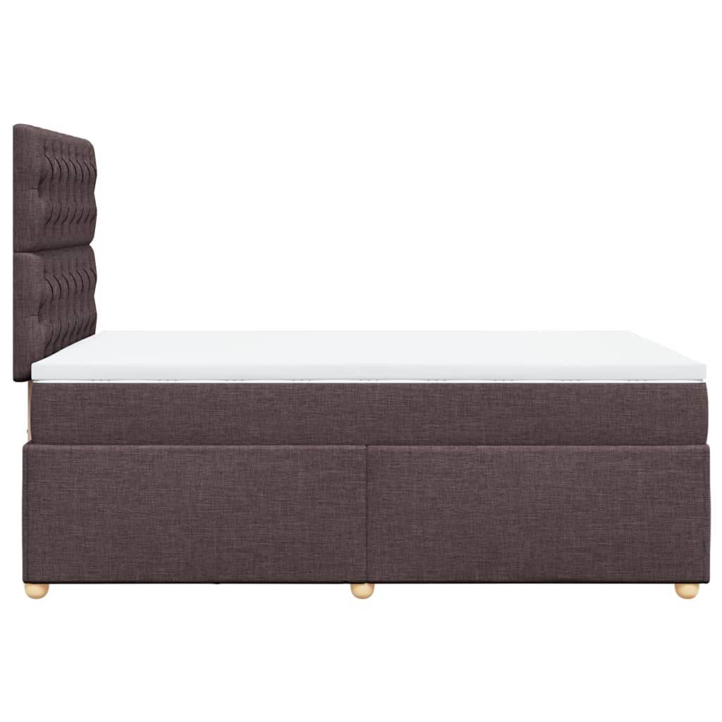 vidaXL Κρεβάτι Boxspring με Στρώμα Σκούρο Καφέ 120x200 εκ. Υφασμάτινο