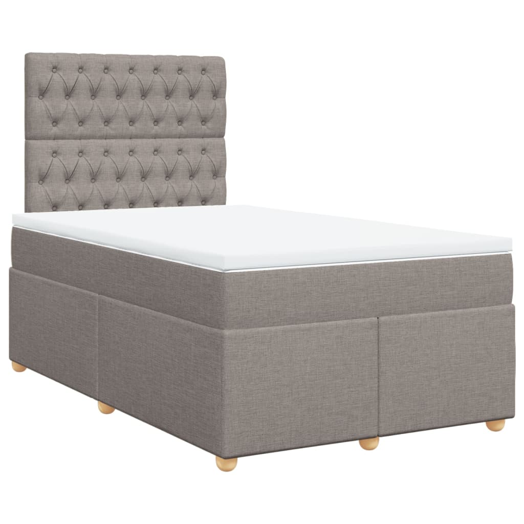vidaXL Κρεβάτι Boxspring με Στρώμα Taupe 120x200 εκ. Υφασμάτινο