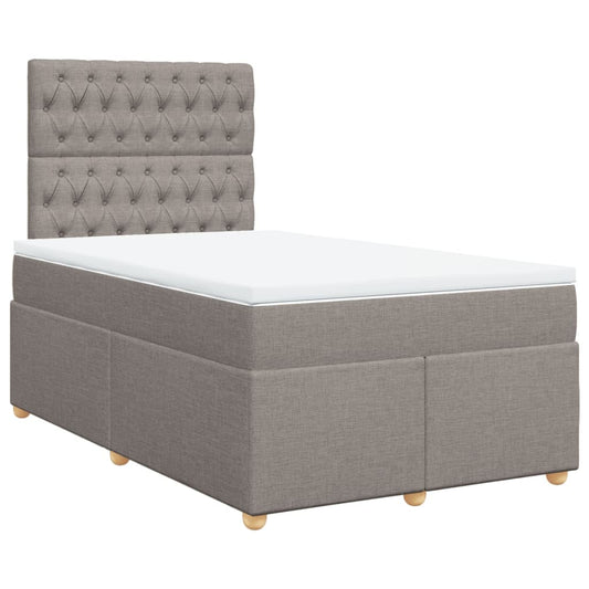 vidaXL Κρεβάτι Boxspring με Στρώμα Taupe 120x200 εκ. Υφασμάτινο