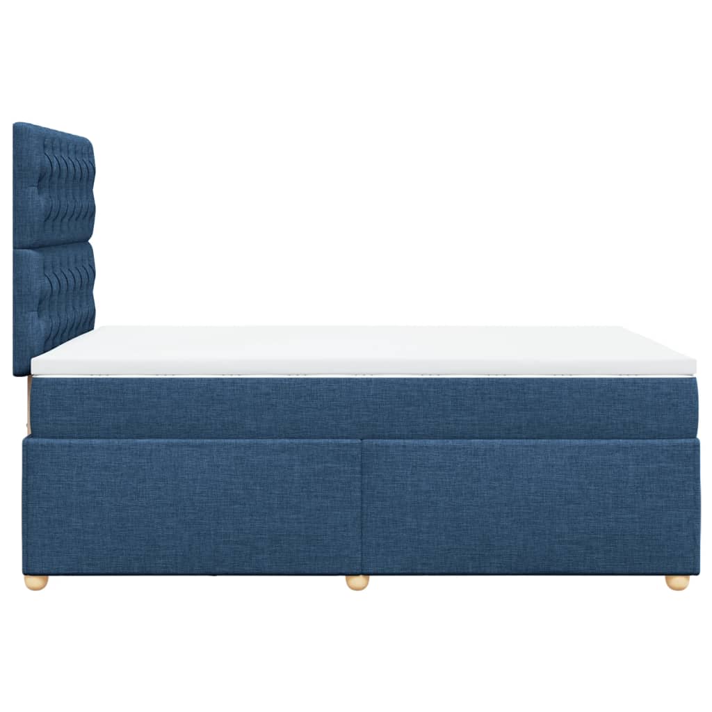 vidaXL Κρεβάτι Boxspring με Στρώμα Μπλε 120x200 εκ. Υφασμάτινο