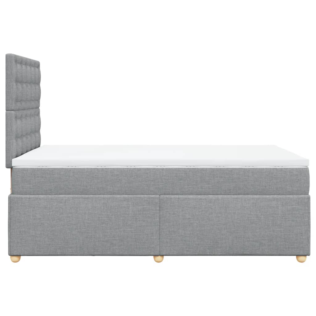 vidaXL Κρεβάτι Boxspring με Στρώμα Ανοιχτό Γκρι 120x200 εκ. Υφασμάτινο