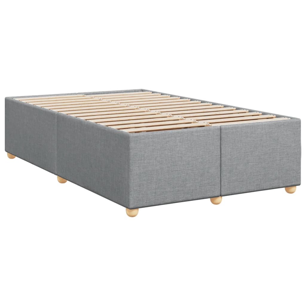 vidaXL Κρεβάτι Boxspring με Στρώμα Ανοιχτό Γκρι 120x200 εκ. Υφασμάτινο