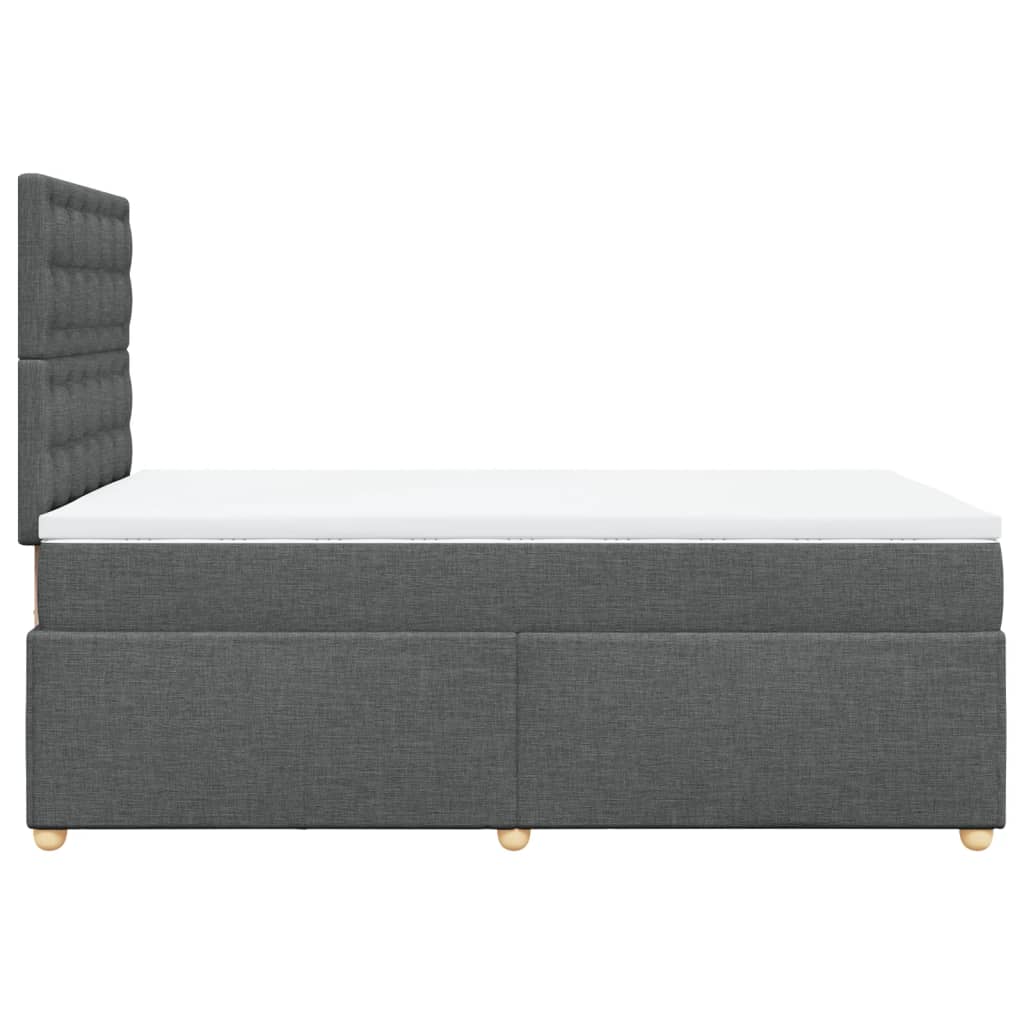 vidaXL Κρεβάτι Boxspring με Στρώμα Σκούρο Γκρι 120x200 εκ. Υφασμάτινο