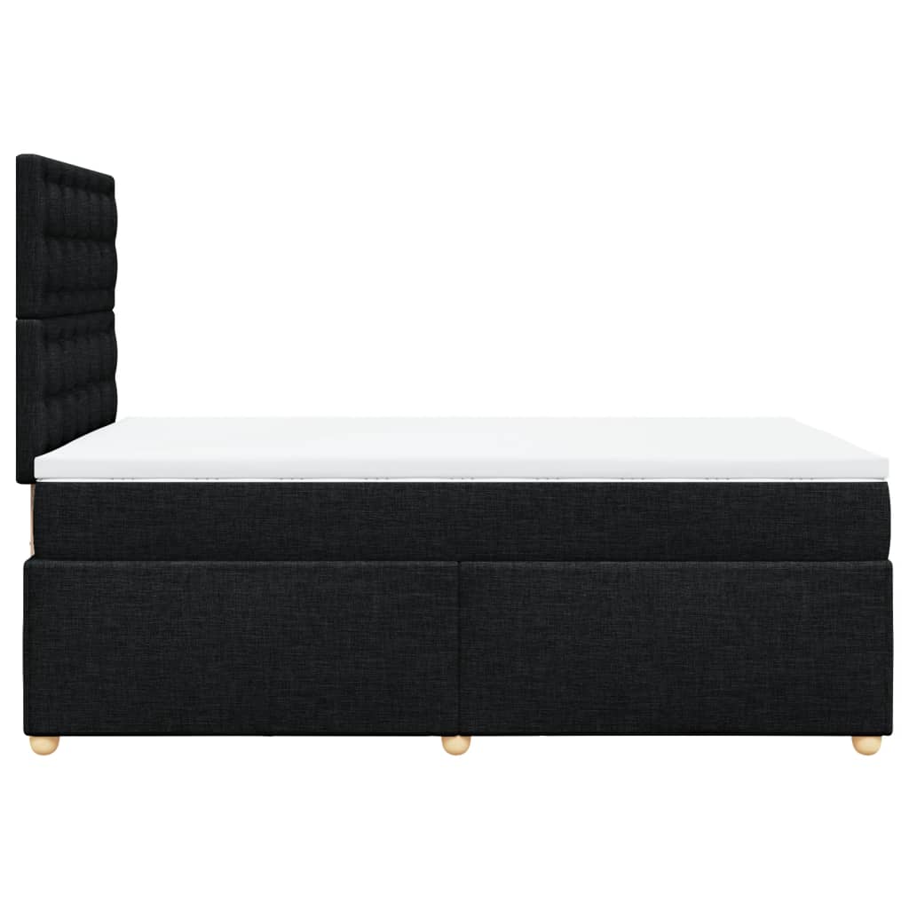vidaXL Κρεβάτι Boxspring με Στρώμα Μαύρο 120x200 εκ. Υφασμάτινο
