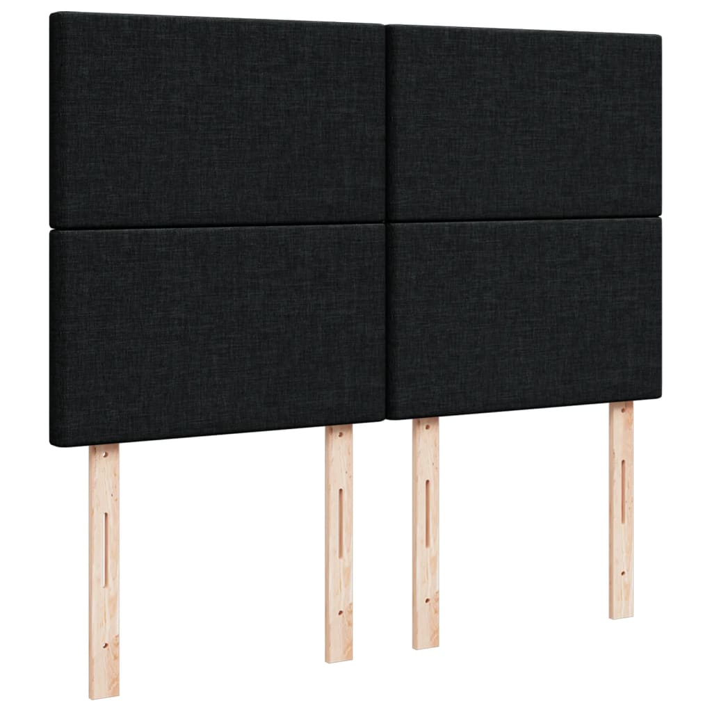 vidaXL Κρεβάτι Boxspring με Στρώμα Μαύρο 140x190 εκ. Υφασμάτινο