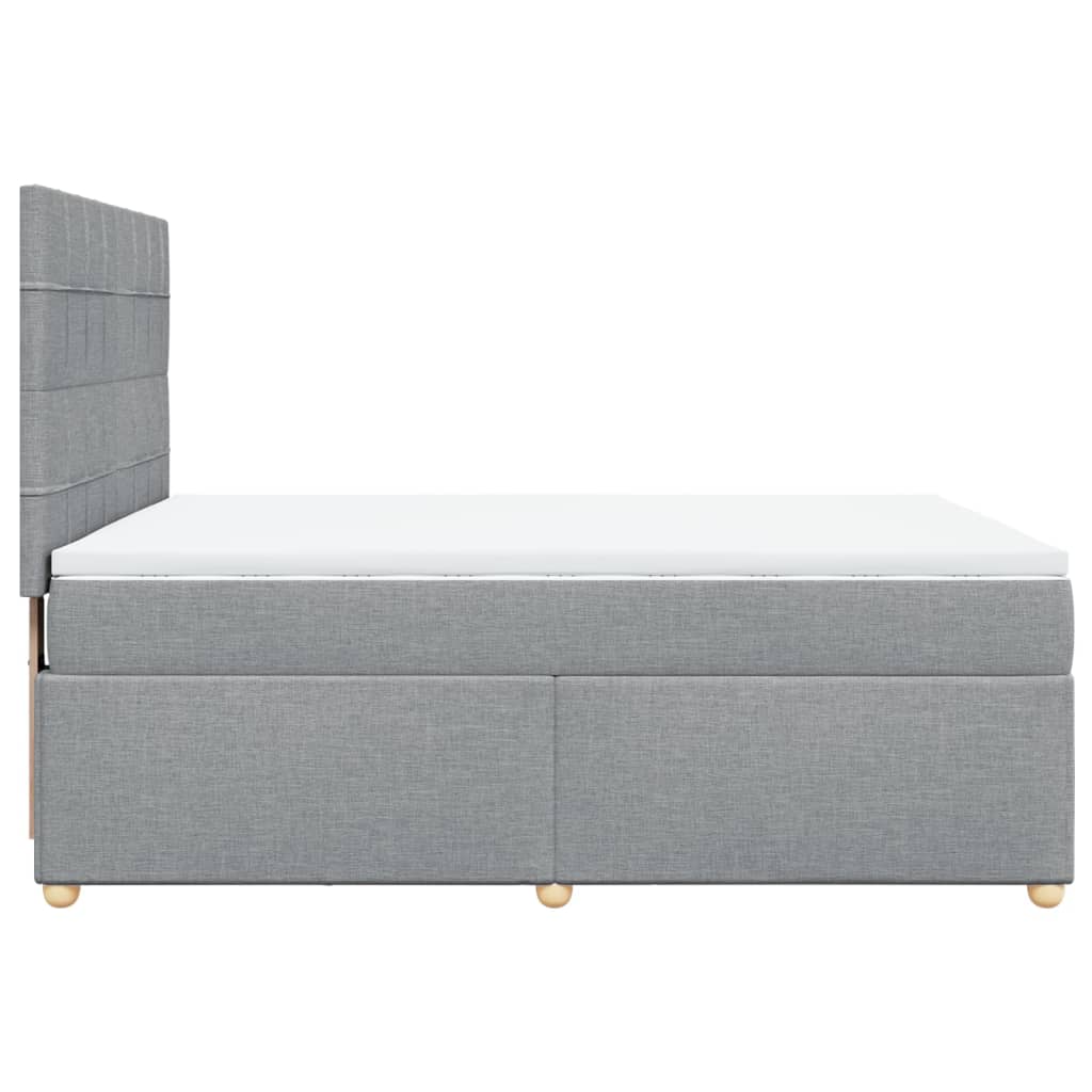 vidaXL Κρεβάτι Boxspring με Στρώμα Ανοιχτό Γκρι 140x190 εκ. Υφασμάτινο