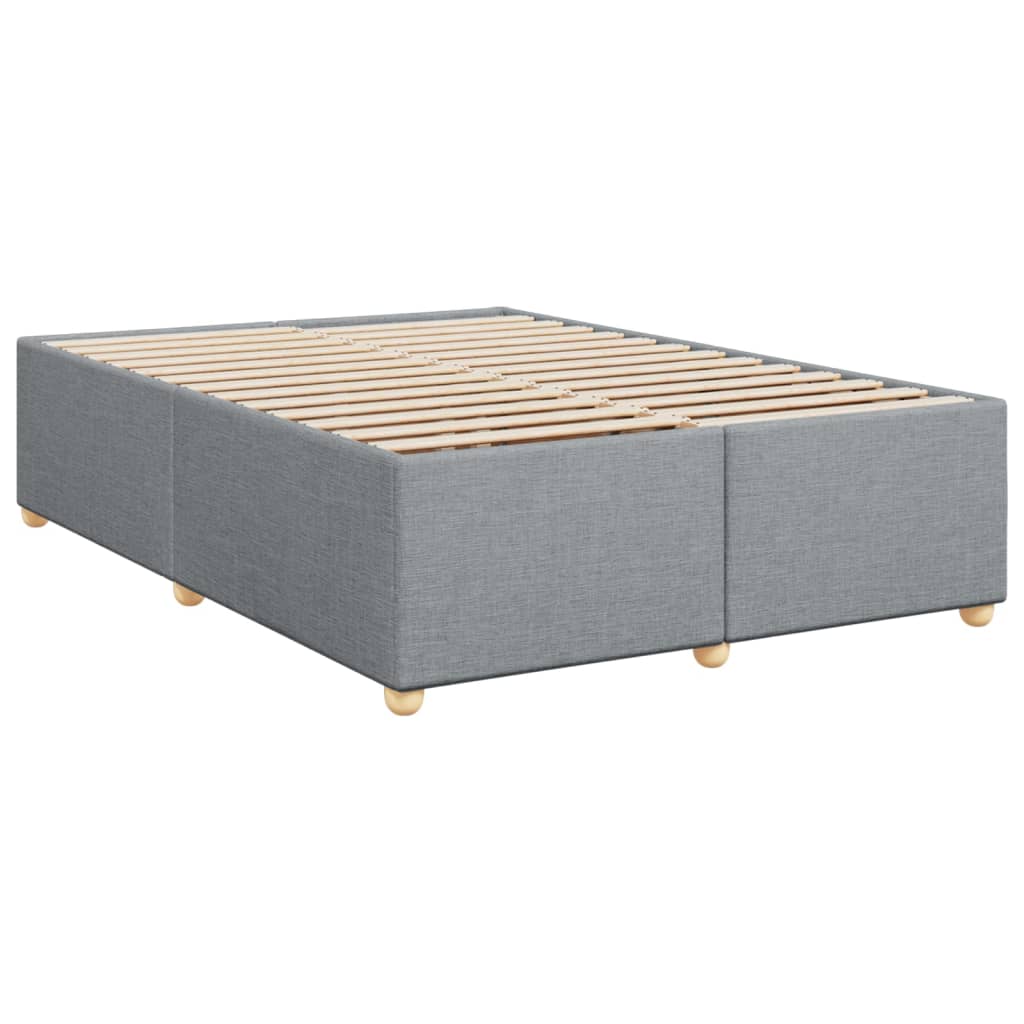 vidaXL Κρεβάτι Boxspring με Στρώμα Ανοιχτό Γκρι 140x190 εκ. Υφασμάτινο