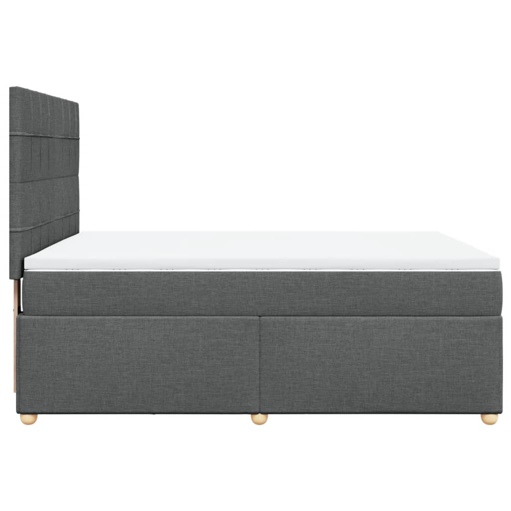 vidaXL Κρεβάτι Boxspring με Στρώμα Σκούρο Γκρι 140x190 εκ. Υφασμάτινο