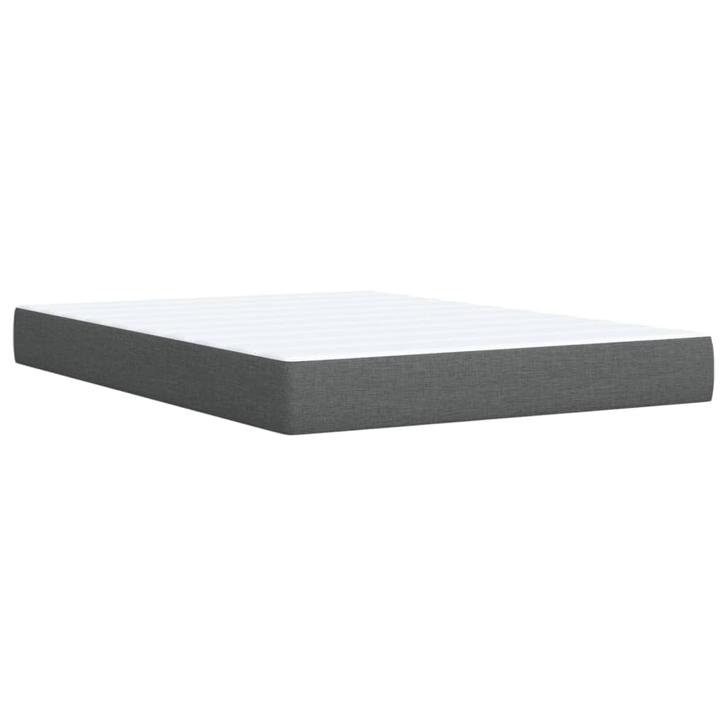 vidaXL Κρεβάτι Boxspring με Στρώμα Σκούρο Γκρι 140x190 εκ. Υφασμάτινο