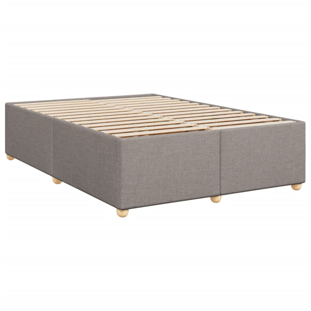 vidaXL Κρεβάτι Boxspring με Στρώμα Taupe 140x190 εκ. Υφασμάτινο