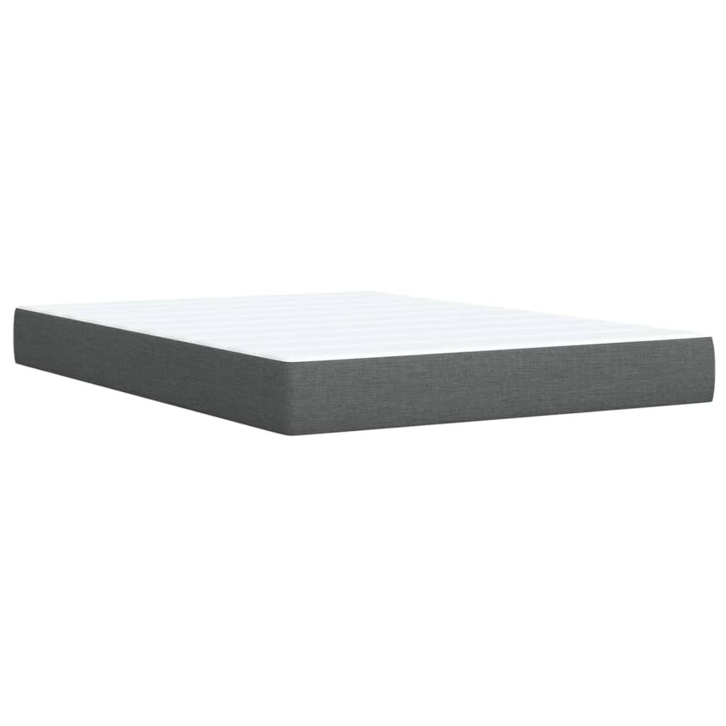 vidaXL Κρεβάτι Boxspring με Στρώμα Σκούρο Γκρι 140x190 εκ. Υφασμάτινο