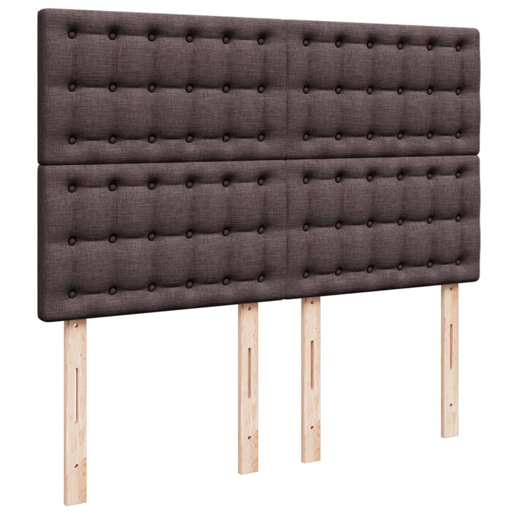 vidaXL Κρεβάτι Boxspring με Στρώμα Σκούρο Καφέ 140x190 εκ. Υφασμάτινο